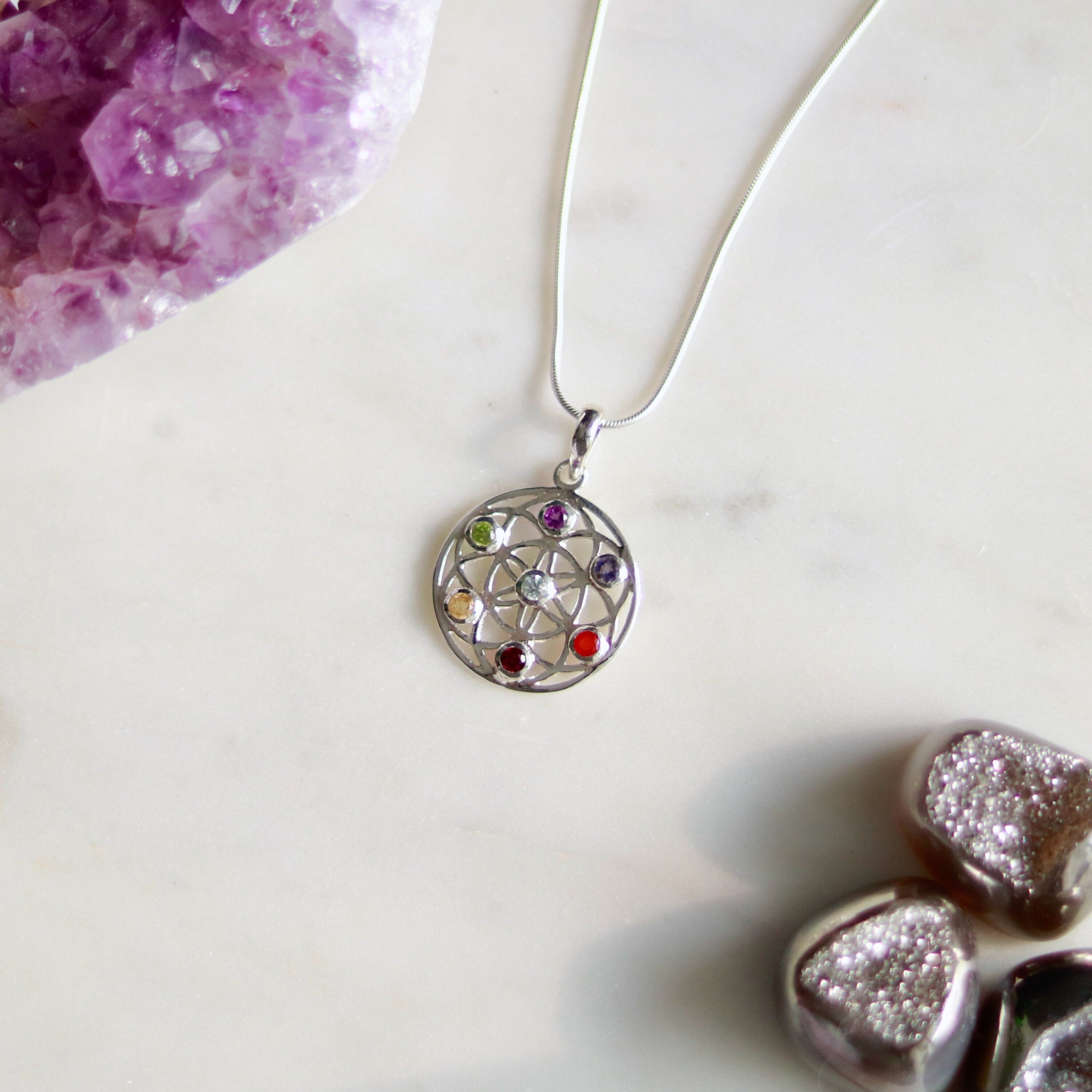 Flower Of Life Chakra Pendant