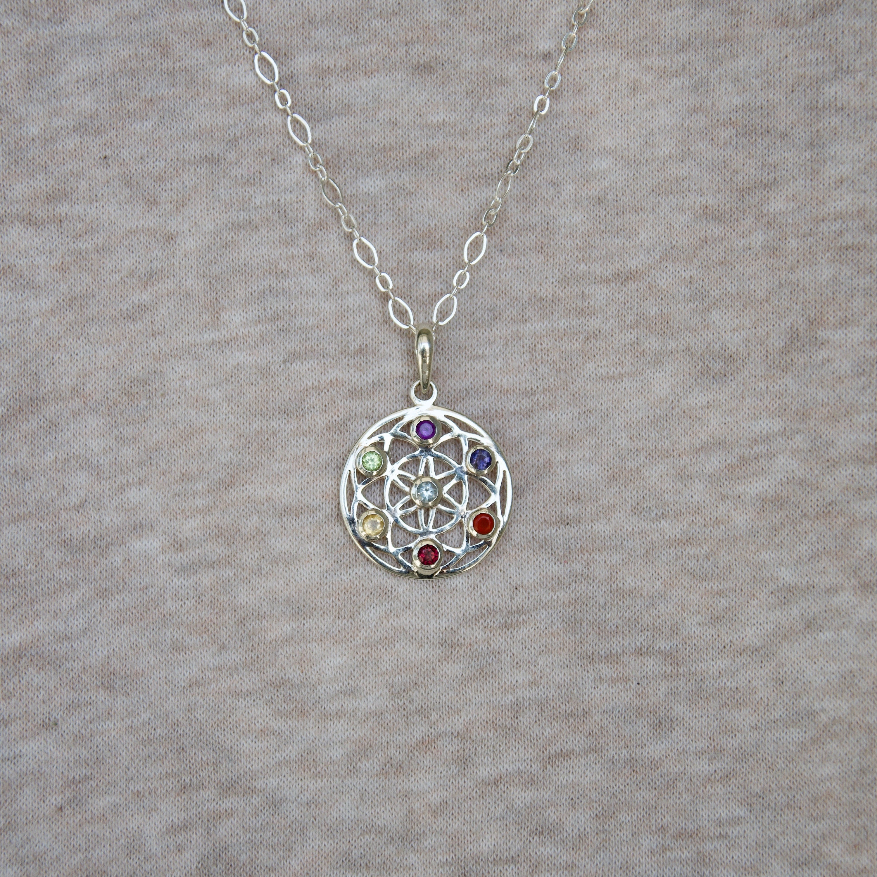 Flower Of Life Chakra Pendant