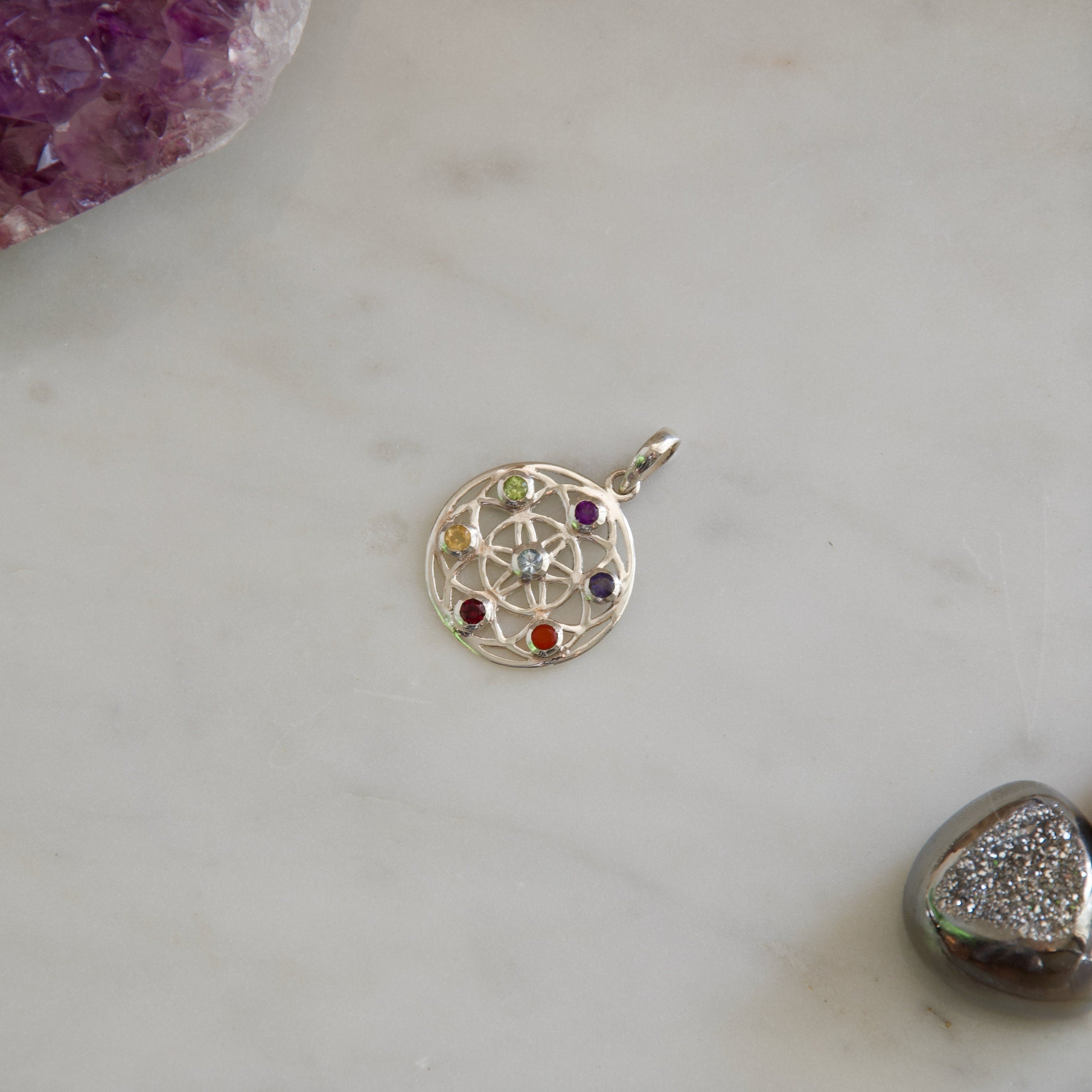Flower Of Life Chakra Pendant