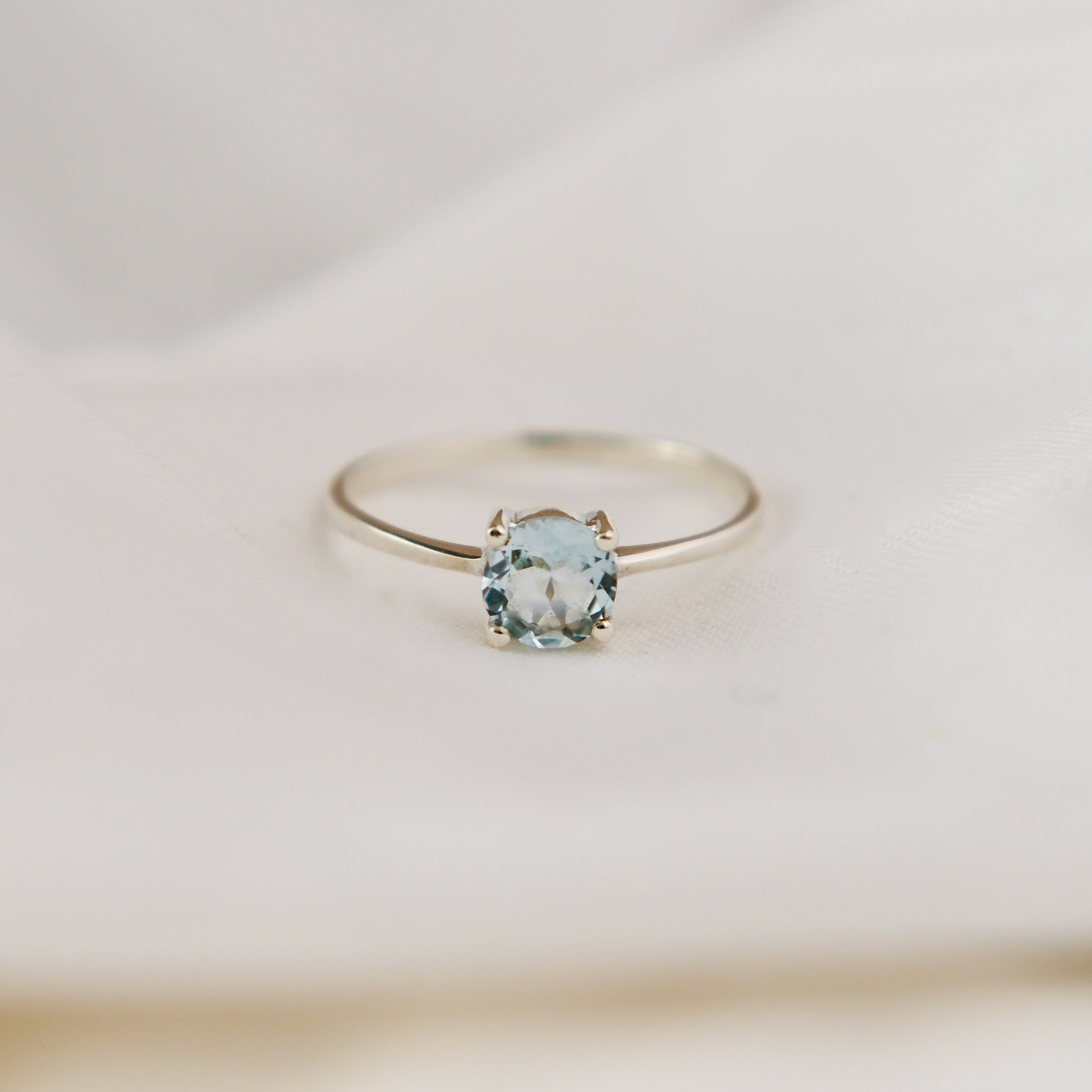 Aquamarine Ring in 925 sterling silver