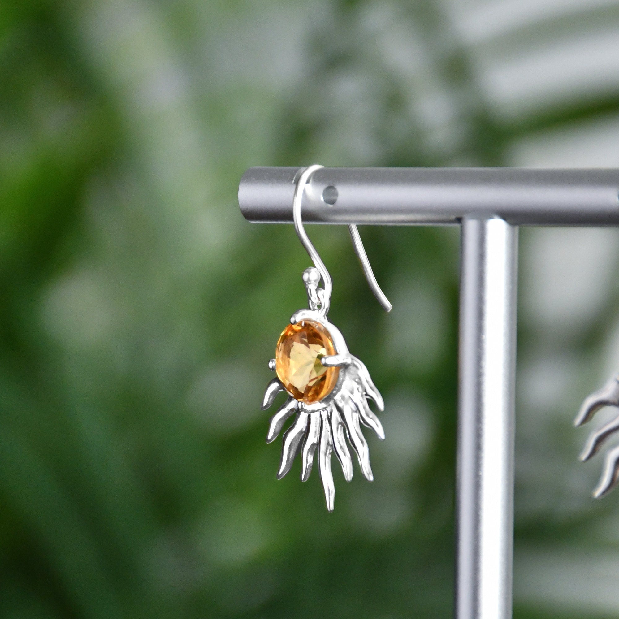 Citrine Sun Ray Earrings