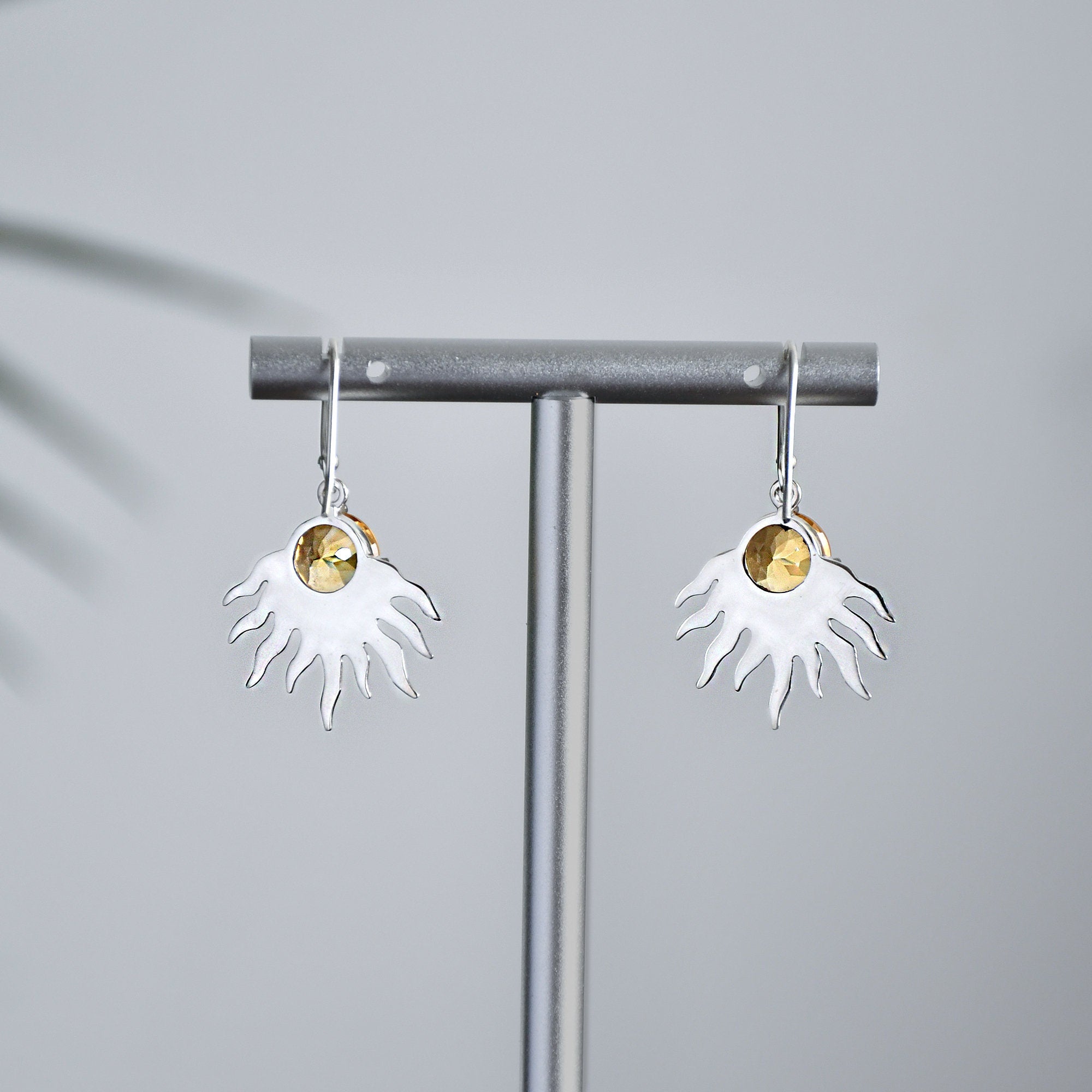 Citrine Sun Ray Earrings