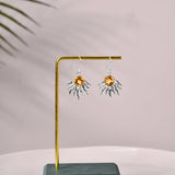 Citrine Sun Ray Earrings in 925 sterling silver