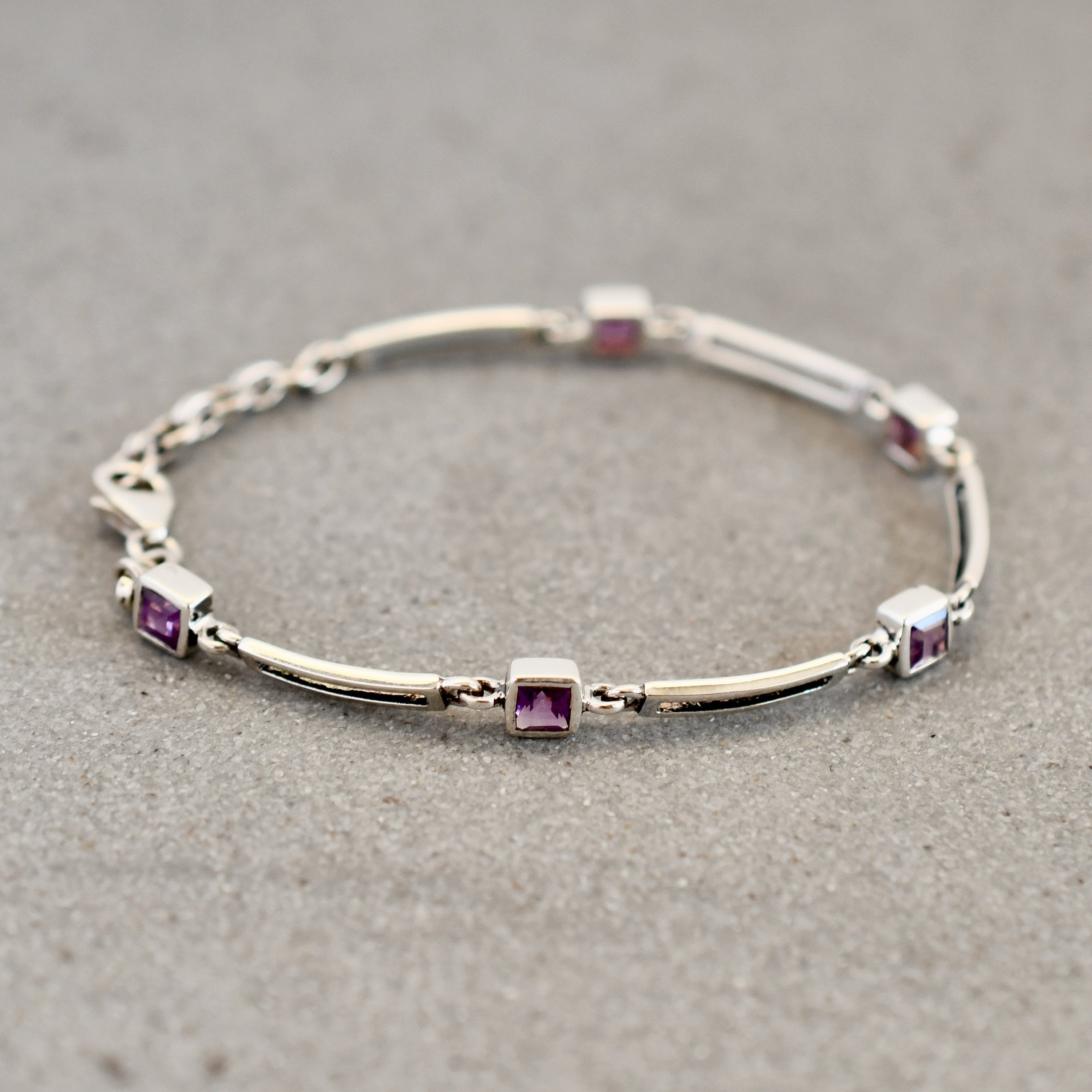 Square Amethyst Bracelet