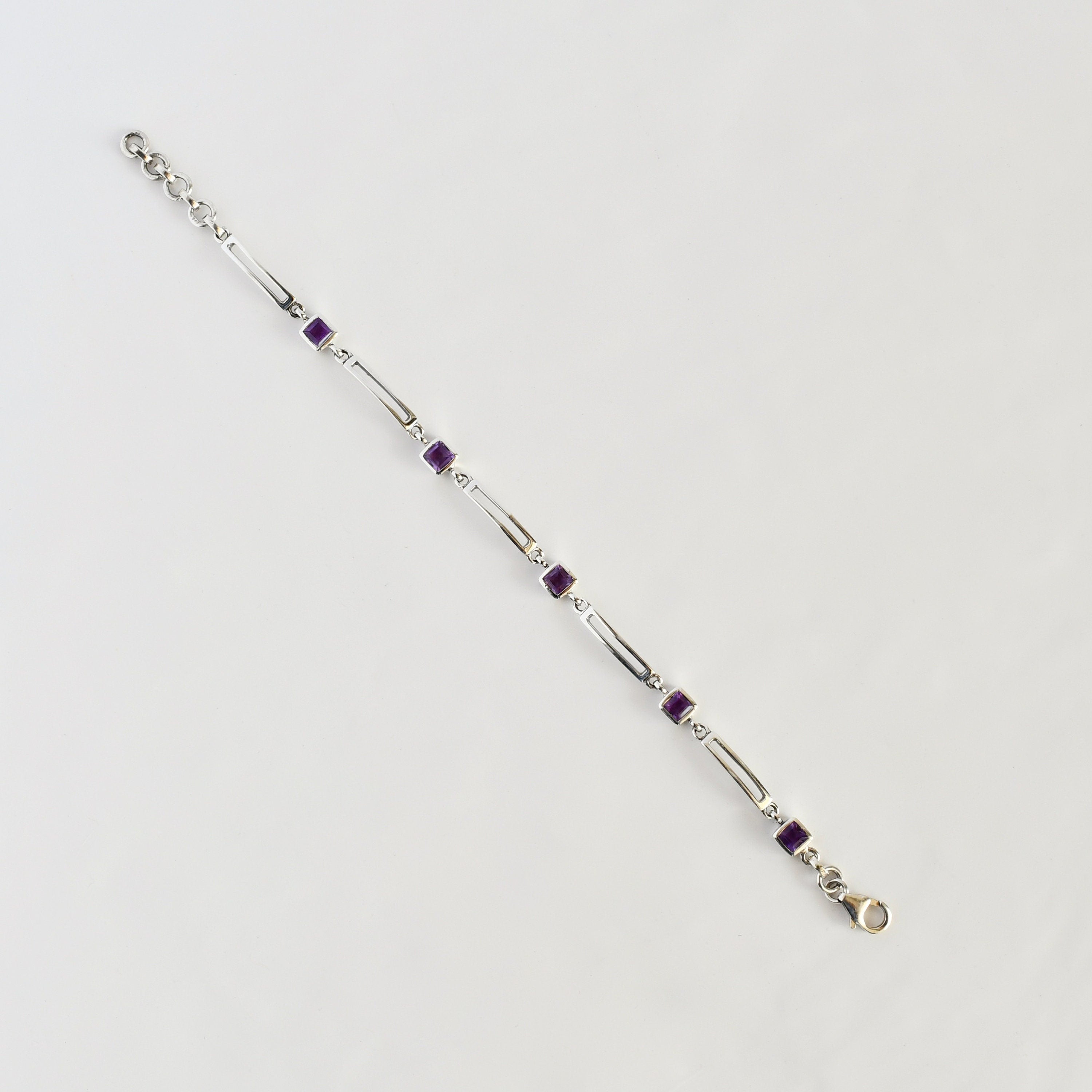 Square Amethyst Bracelet