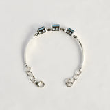 Blue Topaz Tennis Cuff Bracelet