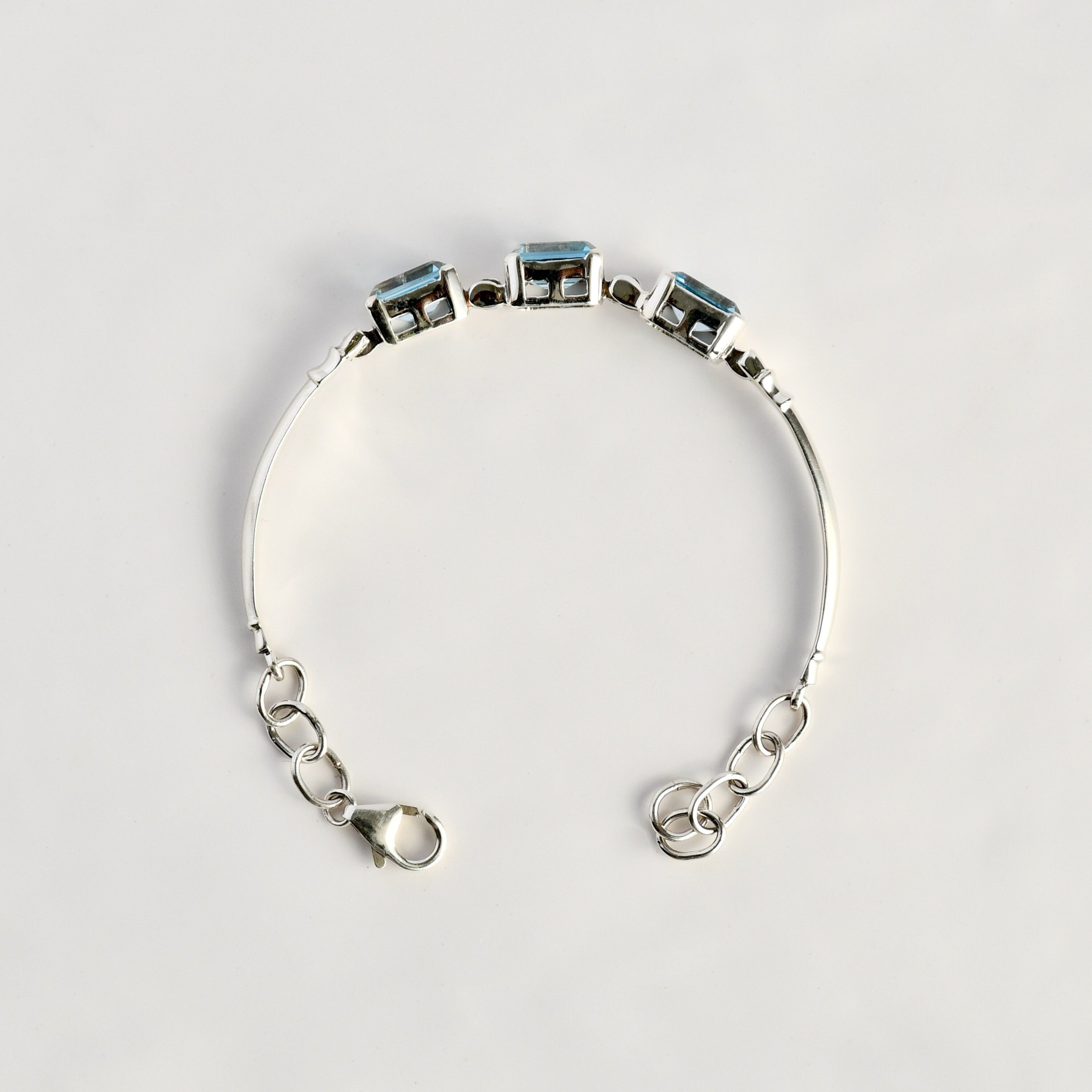 Blue Topaz Tennis Cuff Bracelet