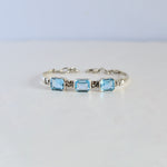 Blue Topaz Tennis Cuff Bracelet