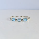 Blue Topaz Tennis Cuff Bracelet