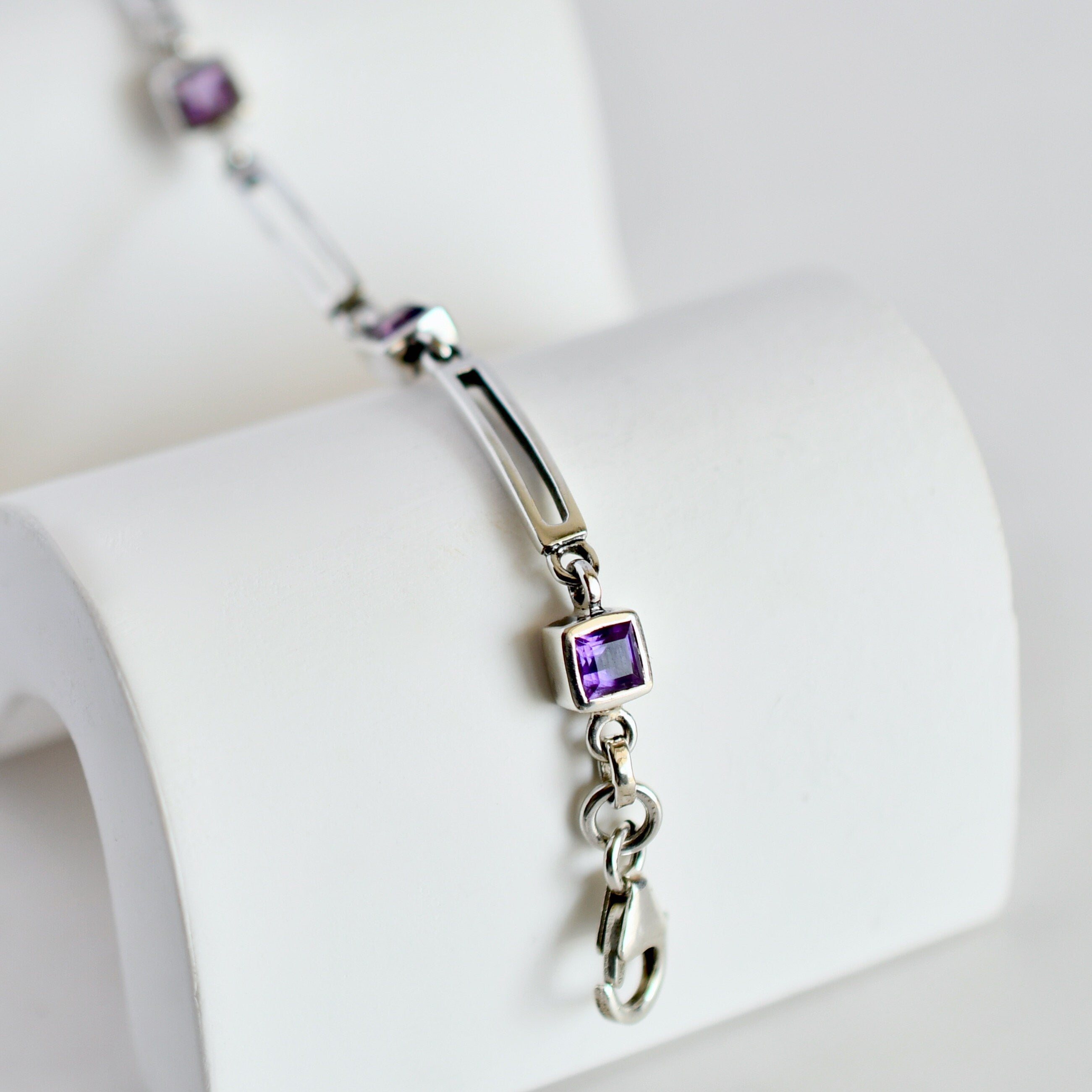 Square Amethyst Bracelet