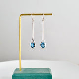 Serena Swiss Blue Topaz Earrings in 925 sterling silver