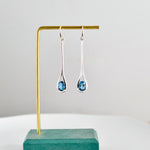 Swiss Blue Topaz Drop Earrings in 925 sterling silver