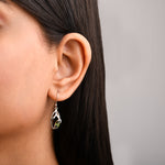 Green Tourmaline Leaf Earrings