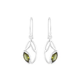 Green Tourmaline Leaf Earrings