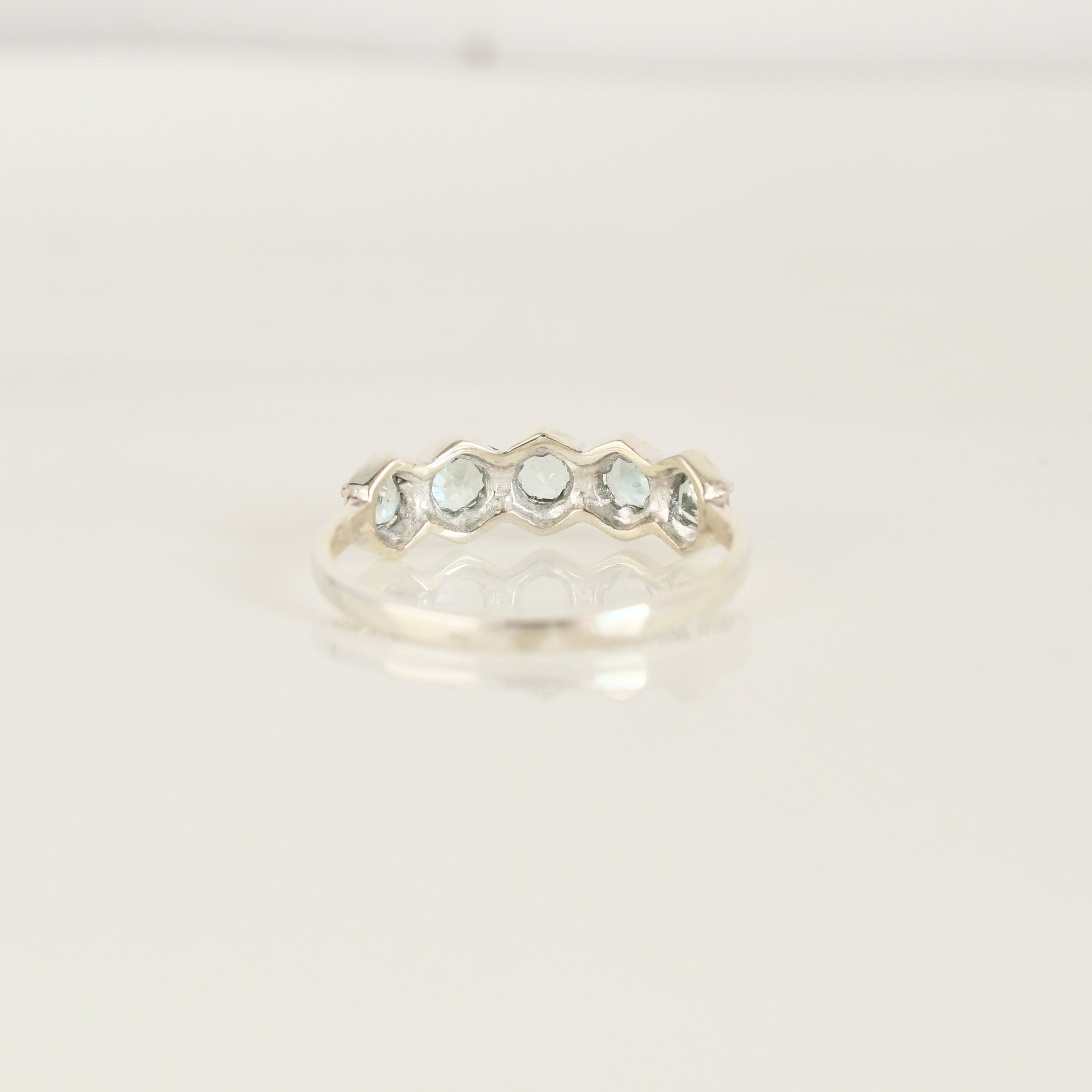 Blue Topaz Hexagon Band Ring
