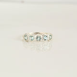 Blue Topaz Hexagon Band Ring in 925 sterling silver