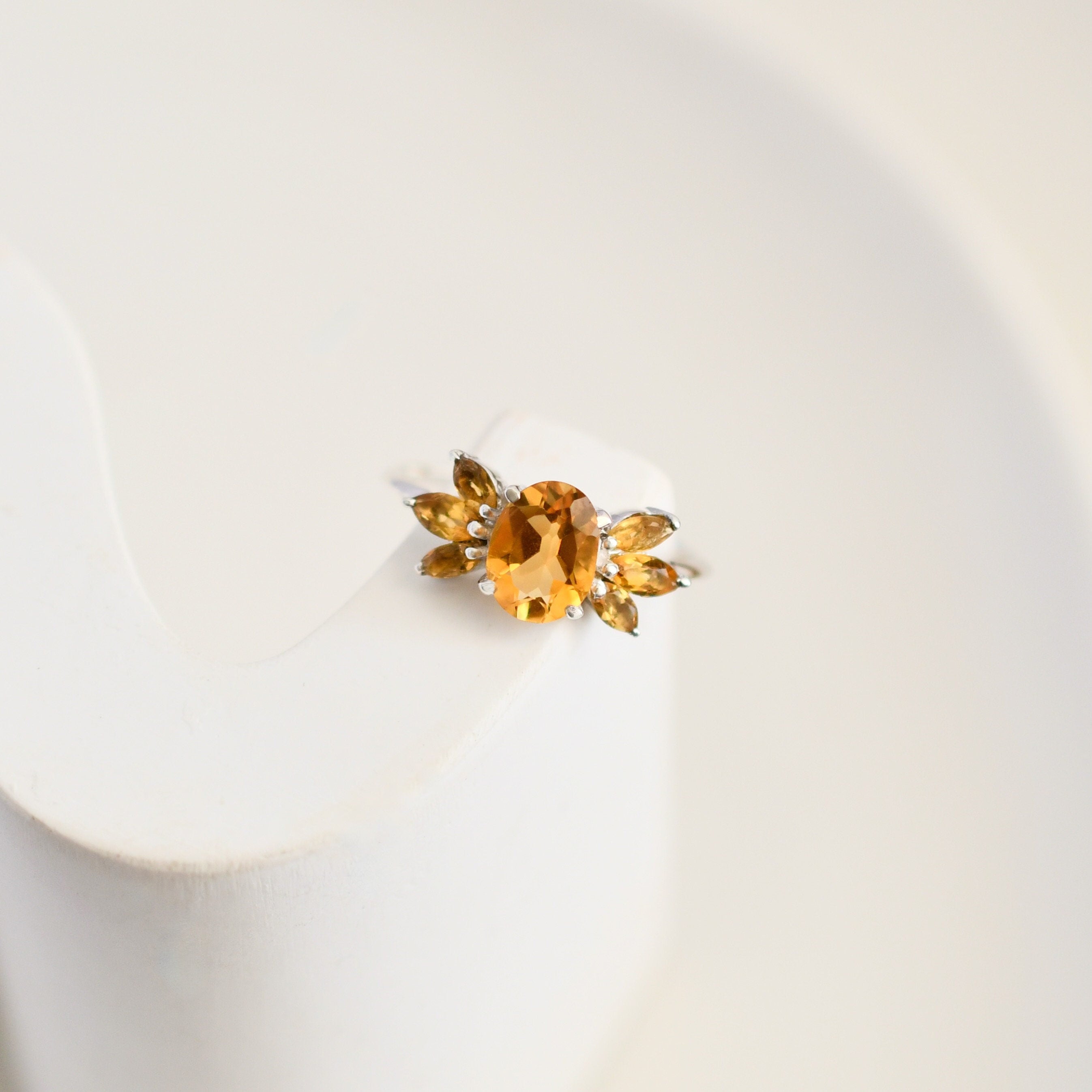 Citrine Cluster Ring