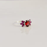 Rhodolite Garnet Cluster Ring