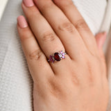 Rhodolite Garnet Cluster Ring