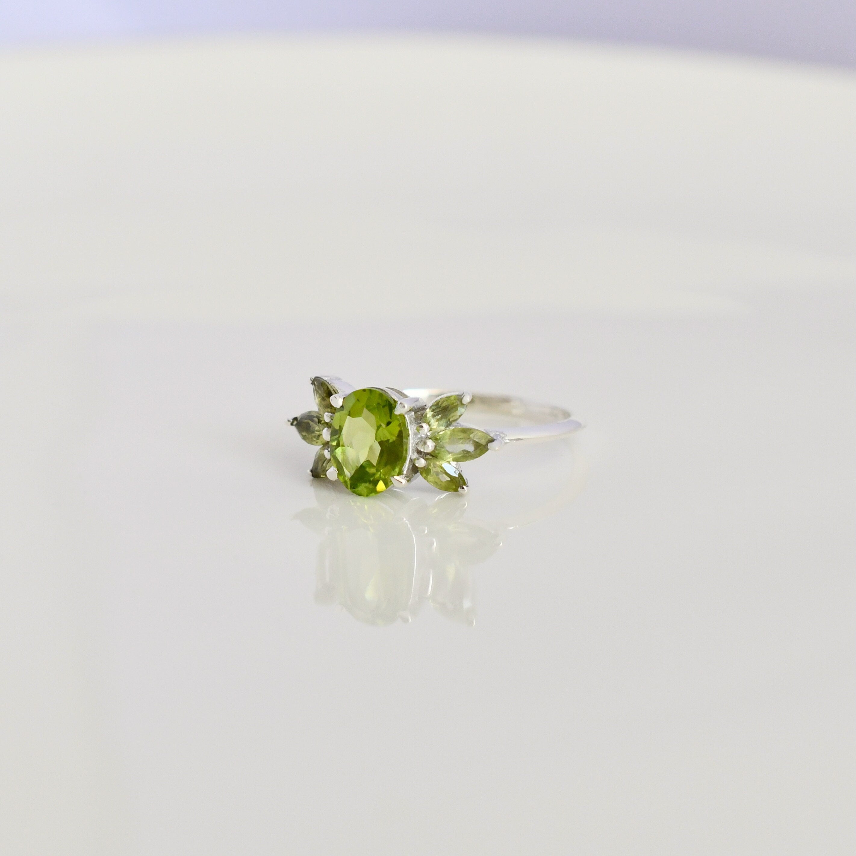 Peridot Cluster Ring