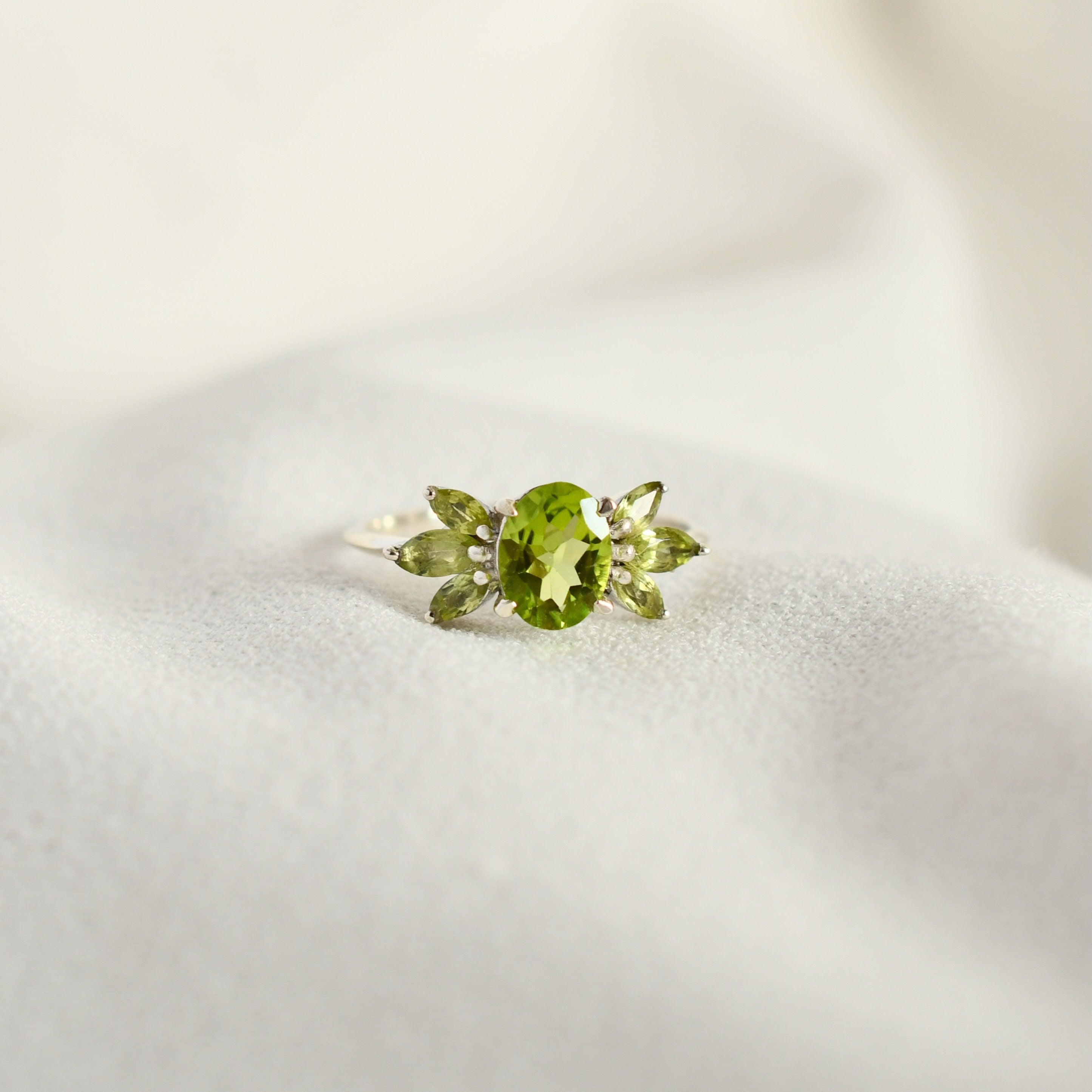 Peridot Cluster Ring