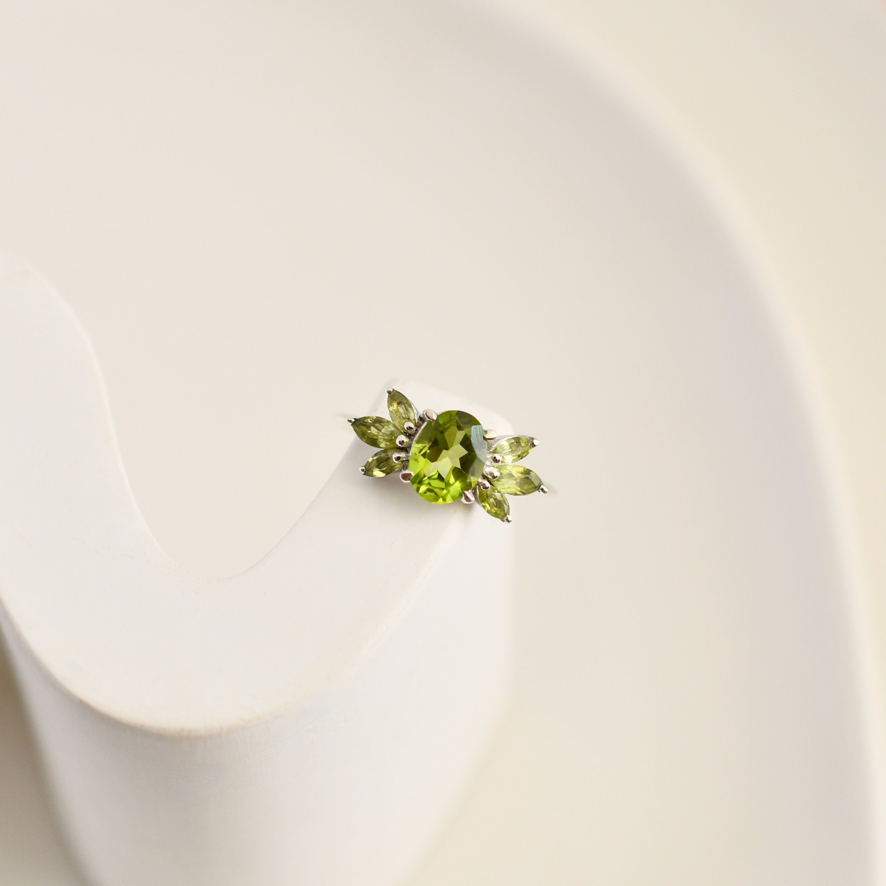 Peridot Cluster Ring