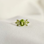 Peridot Cluster Ring in 925 sterling silver