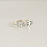 Blue Topaz Hexagon Band Ring