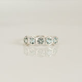 Blue Topaz Hexagon Band Ring