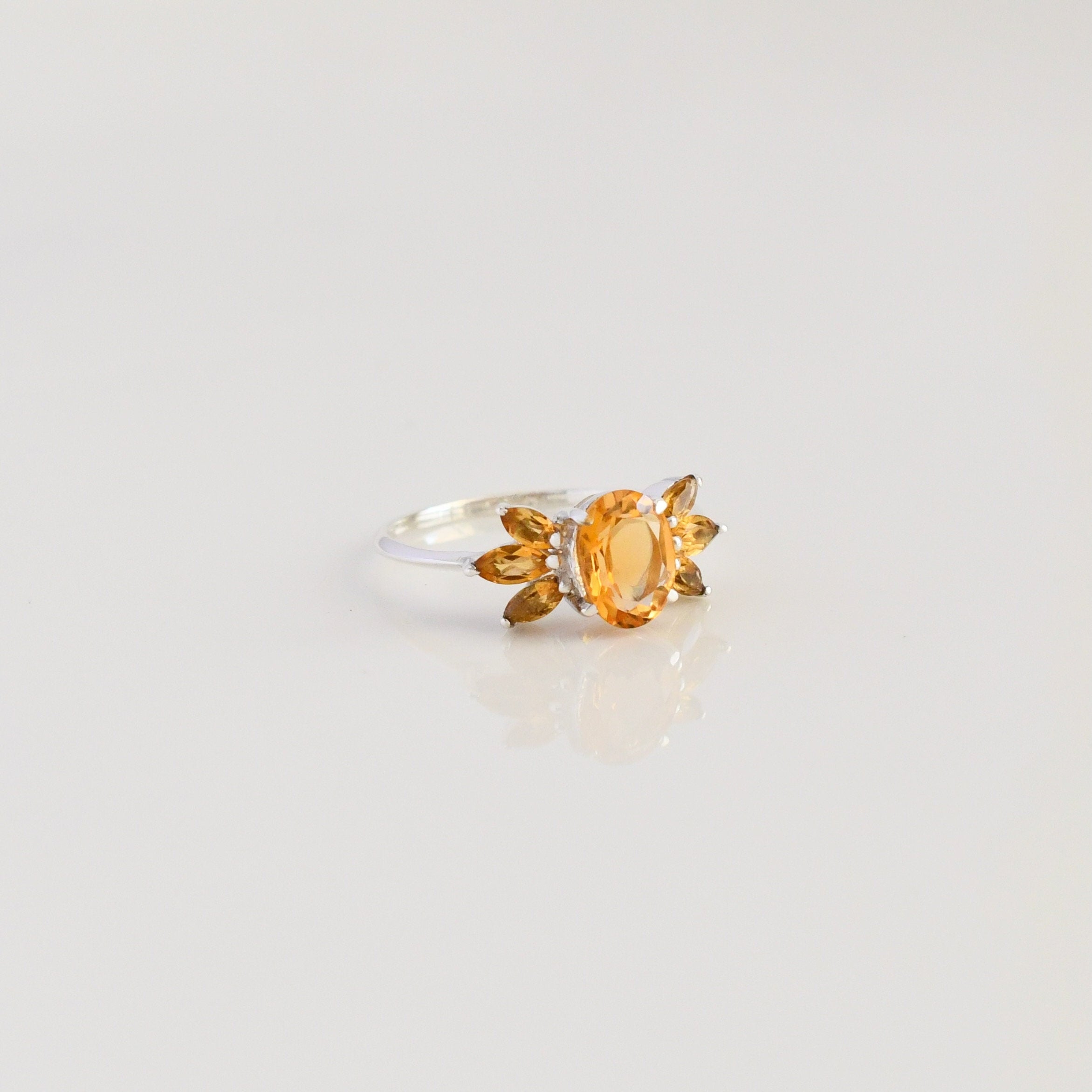 Citrine Cluster Ring
