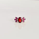Rhodolite Garnet Cluster Ring