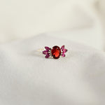 Rhodolite Garnet Cluster Ring