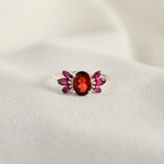 Rhodolite Garnet Cluster Ring in 925 sterling silver