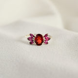 Rhodolite Garnet Cluster Ring in 925 sterling silver