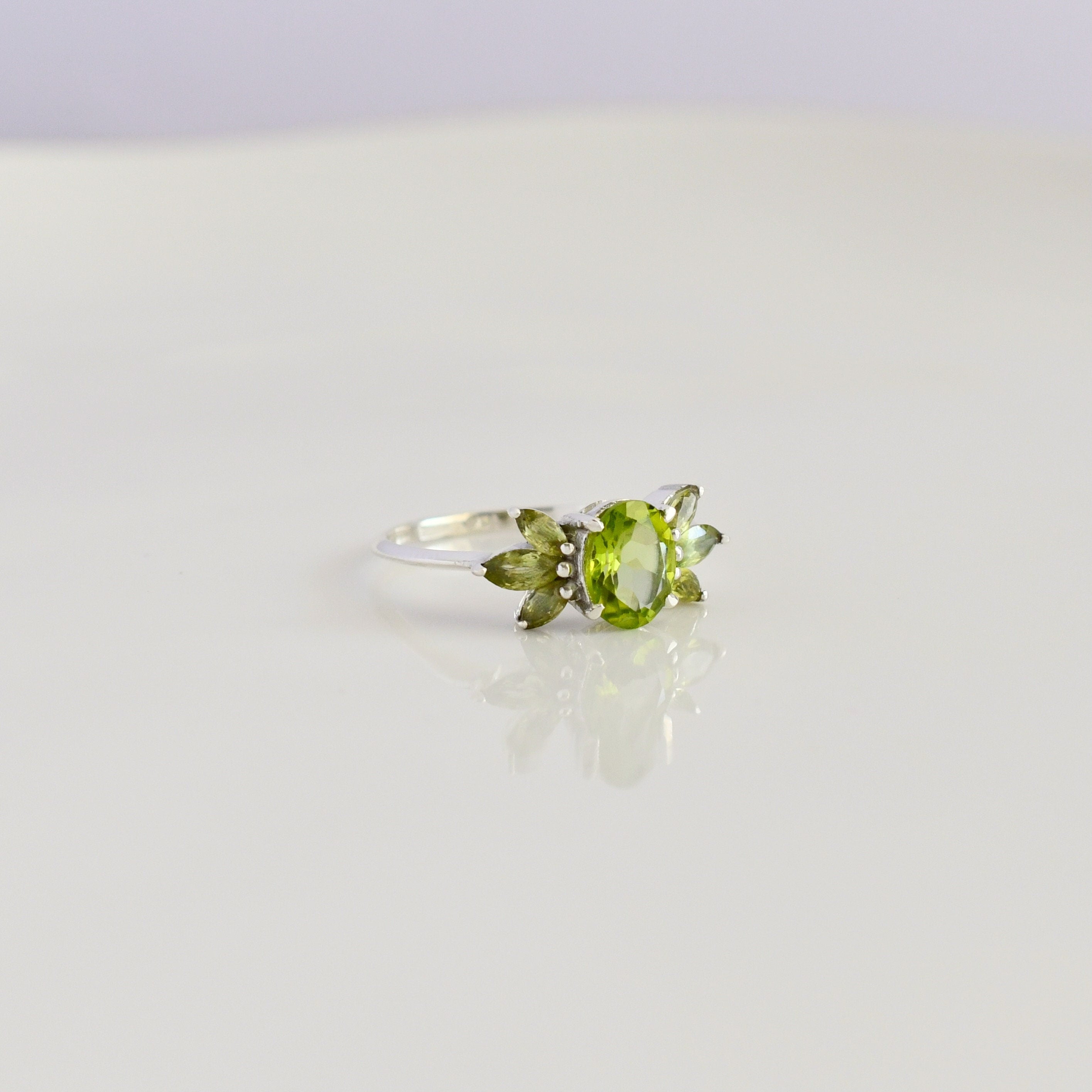 Peridot Cluster Ring