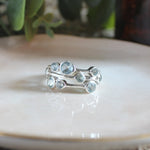 Blue Topaz Bubble Ring in 925 sterling silver