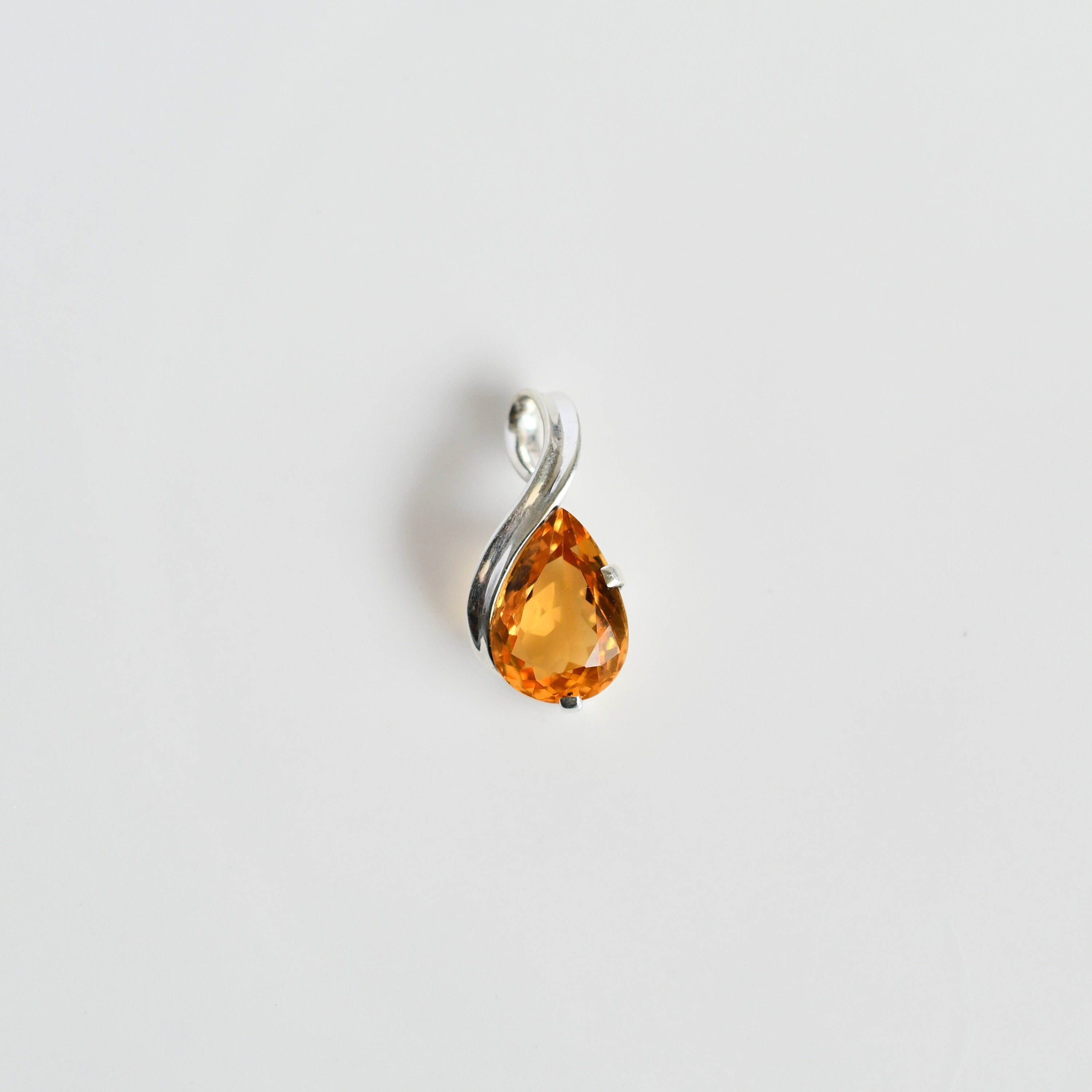 Pear Cut Citrine Pendant