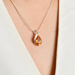 Pear Cut Citrine Pendant