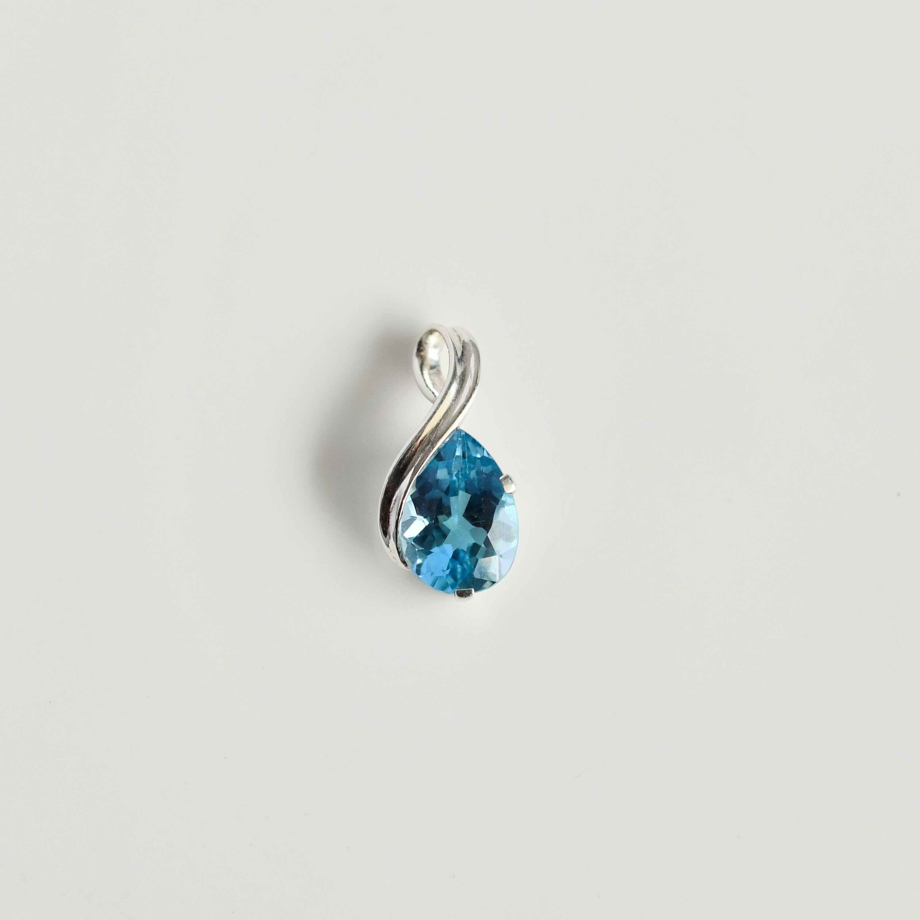 Pear Blue Topaz Pendant