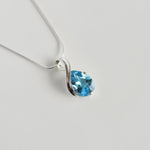 Pear Blue Topaz Pendant in 925 sterling silver