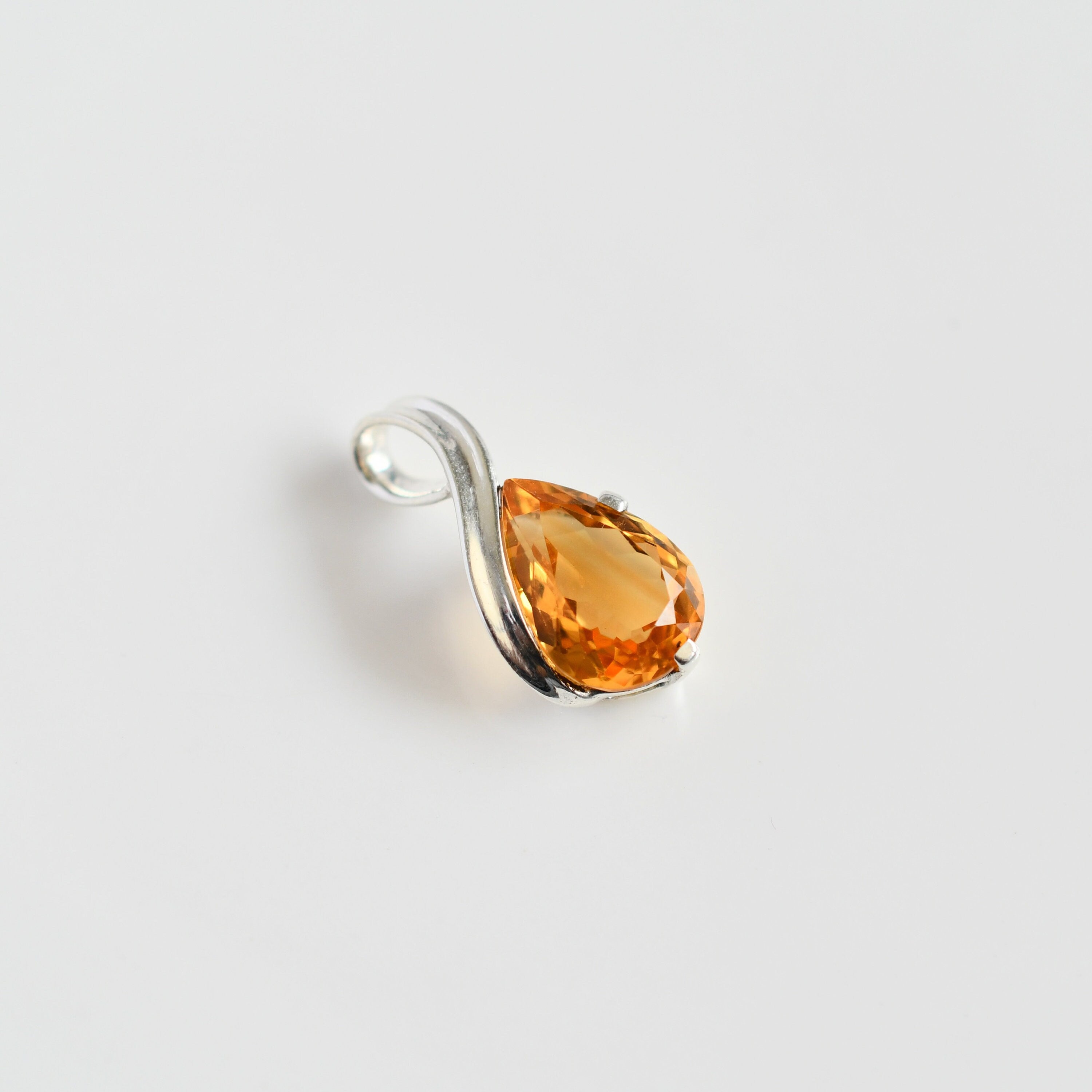 Pear Cut Citrine Pendant