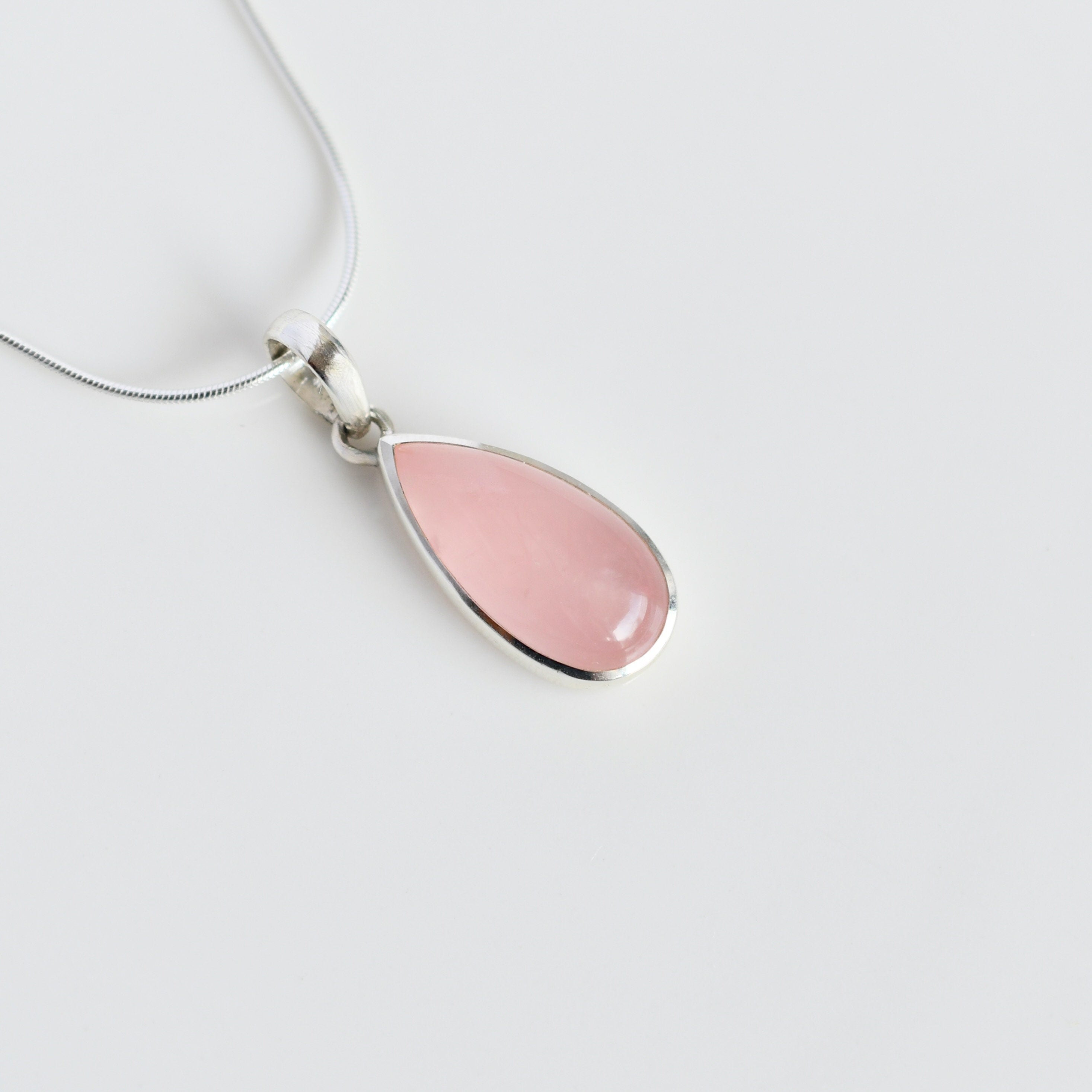 Rose Quartz Pear Drop Pendant