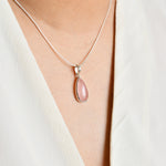 Rose Quartz Pear Drop Pendant