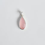 Rose Quartz Pear Drop Pendant in 925 sterling silver