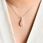 Rose Quartz Pear Drop Pendant