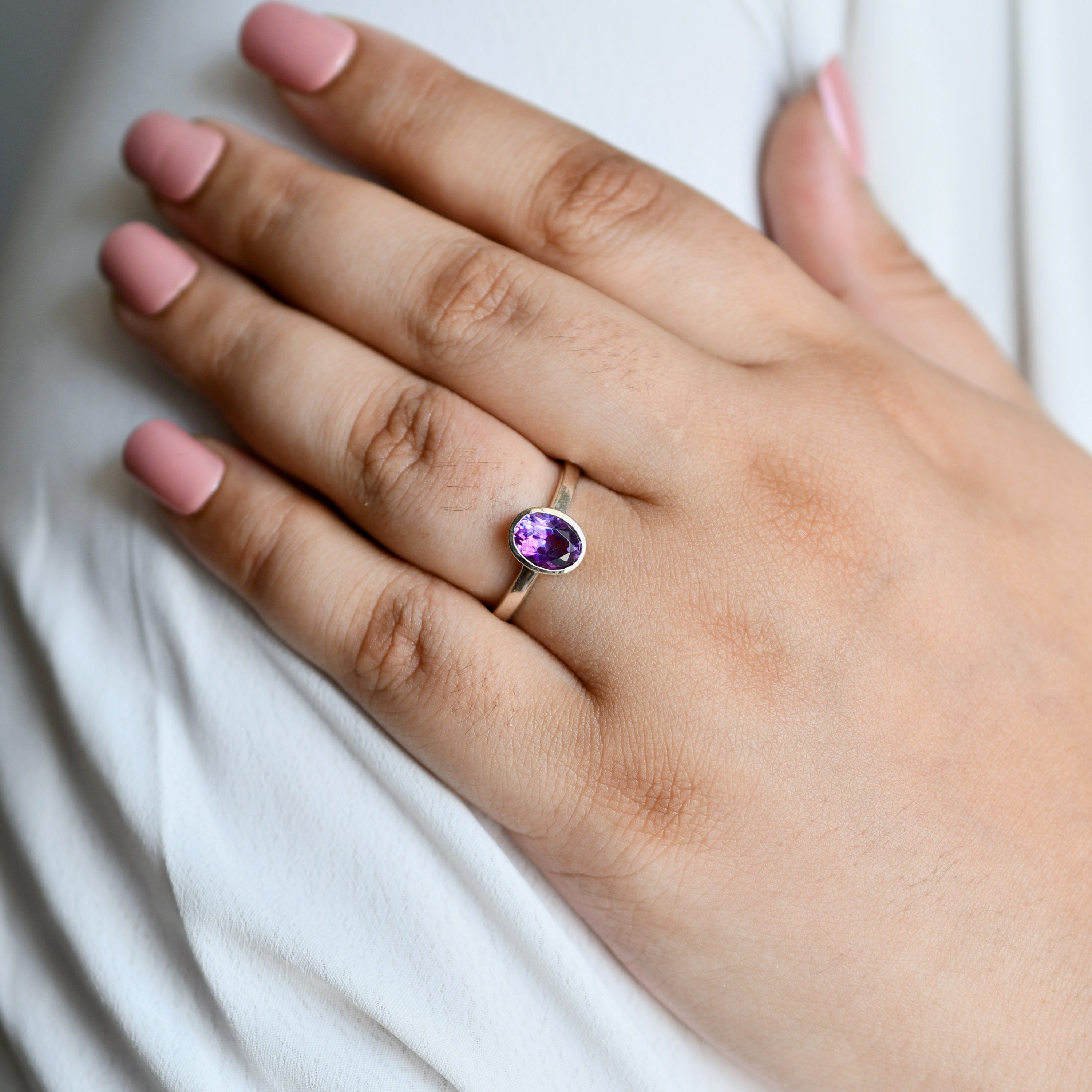 Oval Amethyst Ring