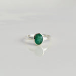 Oval Emerald Ring in 925 sterling silver