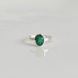 Oval Emerald Ring in 925 sterling silver