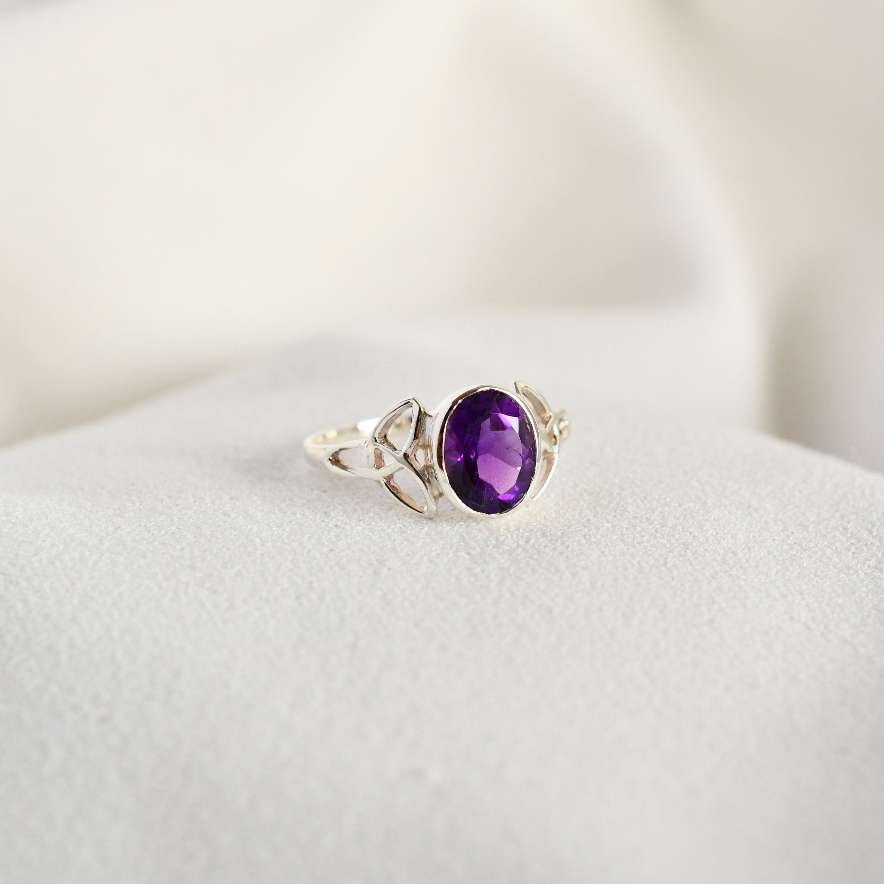 Celtic Knot Amethyst Ring