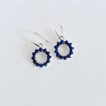 Garnet Halo Dangle Earrings